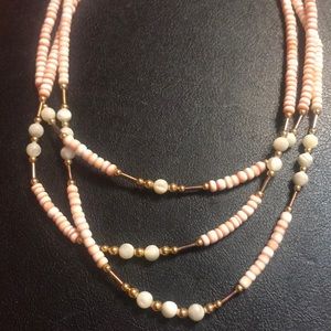 Hand beaded 3 strand necklace